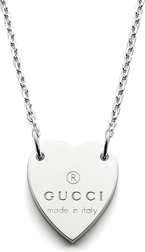 gucci necklace silver|gucci trademark heart silver necklace.